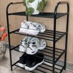 جاکفشی تمام لوله دسته چوبی ۴ طبقه